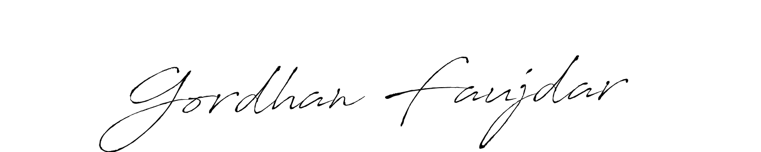 Make a beautiful signature design for name Gordhan Faujdar. With this signature (Antro_Vectra) style, you can create a handwritten signature for free. Gordhan Faujdar signature style 6 images and pictures png