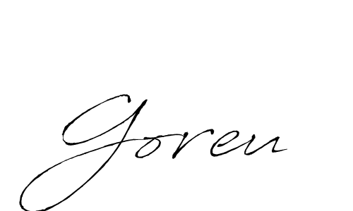 if you are searching for the best signature style for your name Goreu. so please give up your signature search. here we have designed multiple signature styles  using Antro_Vectra. Goreu signature style 6 images and pictures png