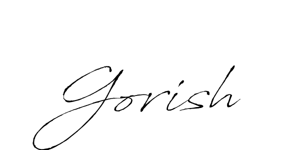 Make a beautiful signature design for name Gorish. With this signature (Antro_Vectra) style, you can create a handwritten signature for free. Gorish signature style 6 images and pictures png