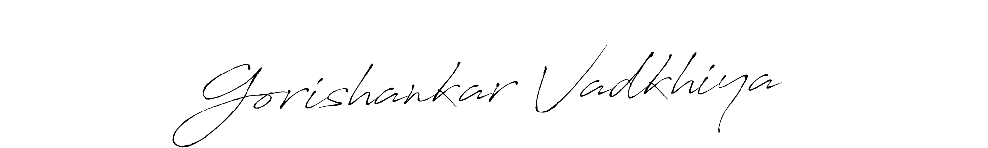 The best way (Antro_Vectra) to make a short signature is to pick only two or three words in your name. The name Gorishankar Vadkhiya include a total of six letters. For converting this name. Gorishankar Vadkhiya signature style 6 images and pictures png