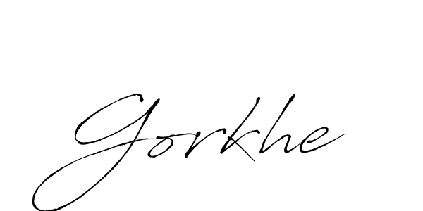 Make a beautiful signature design for name Gorkhe. With this signature (Antro_Vectra) style, you can create a handwritten signature for free. Gorkhe signature style 6 images and pictures png