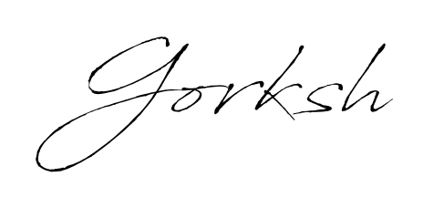 Elevate your brand with a stunning Gorksh eSignature. The Antro_Vectra style provides a balanced, flowing aesthetic for everyday signing. Gorksh signature style 6 images and pictures png