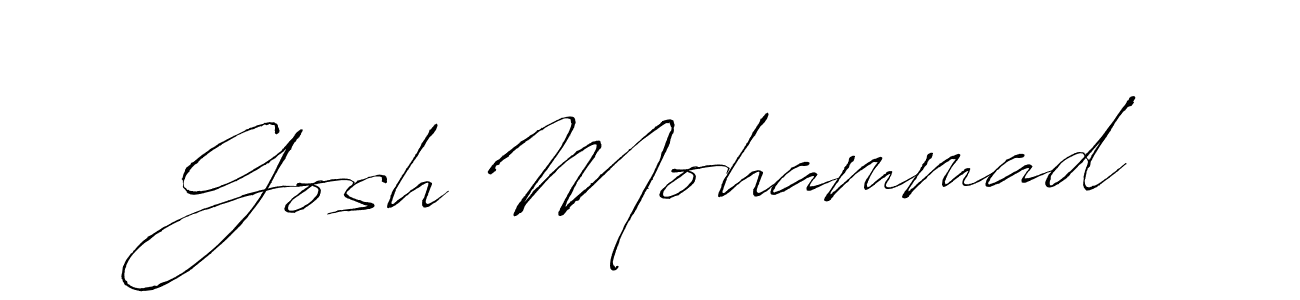 Use a signature maker to create a handwritten signature online. With this signature software, you can design (Antro_Vectra) your own signature for name Gosh Mohammad. Gosh Mohammad signature style 6 images and pictures png