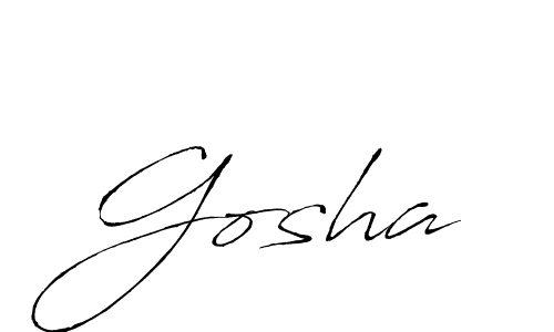 Make a beautiful signature design for name Gosha. With this signature (Antro_Vectra) style, you can create a handwritten signature for free. Gosha signature style 6 images and pictures png