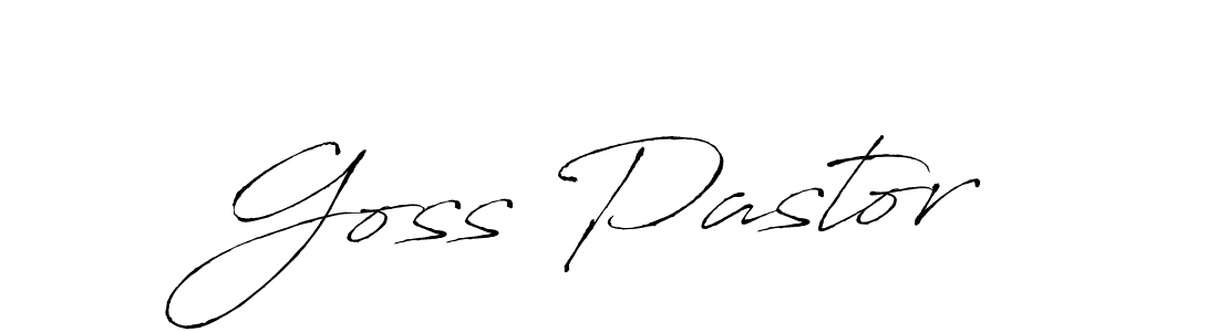 Make a beautiful signature design for name Goss Pastor. With this signature (Antro_Vectra) style, you can create a handwritten signature for free. Goss Pastor signature style 6 images and pictures png