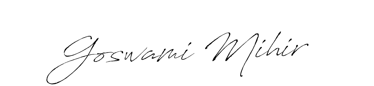 Design your own signature with our free online signature maker. With this signature software, you can create a handwritten (Antro_Vectra) signature for name Goswami Mihir. Goswami Mihir signature style 6 images and pictures png