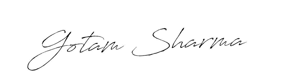 Gotam Sharma stylish signature style. Best Handwritten Sign (Antro_Vectra) for my name. Handwritten Signature Collection Ideas for my name Gotam Sharma. Gotam Sharma signature style 6 images and pictures png