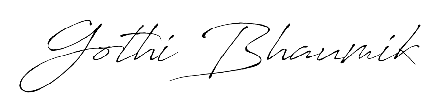 Discover how Gothi Bhaumik looks in an executive cursive font (Antro_Vectra). Perfect for legal documents, invoices, and certificates. Gothi Bhaumik signature style 6 images and pictures png