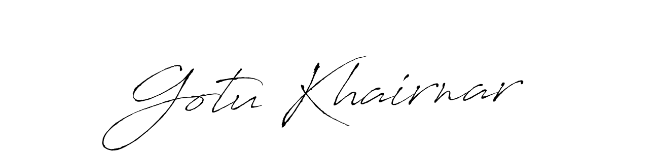 How to make Gotu Khairnar name signature. Use Antro_Vectra style for creating short signs online. This is the latest handwritten sign. Gotu Khairnar signature style 6 images and pictures png