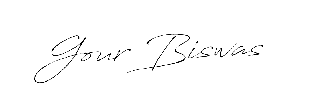 Make a beautiful signature design for name Gour Biswas. With this signature (Antro_Vectra) style, you can create a handwritten signature for free. Gour Biswas signature style 6 images and pictures png