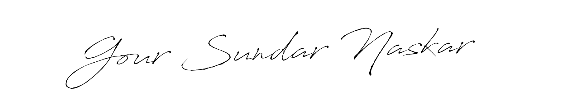 Create a beautiful signature design for name Gour Sundar Naskar. With this signature (Antro_Vectra) fonts, you can make a handwritten signature for free. Gour Sundar Naskar signature style 6 images and pictures png