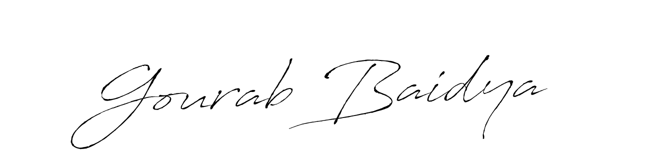 Design your own signature with our free online signature maker. With this signature software, you can create a handwritten (Antro_Vectra) signature for name Gourab Baidya. Gourab Baidya signature style 6 images and pictures png