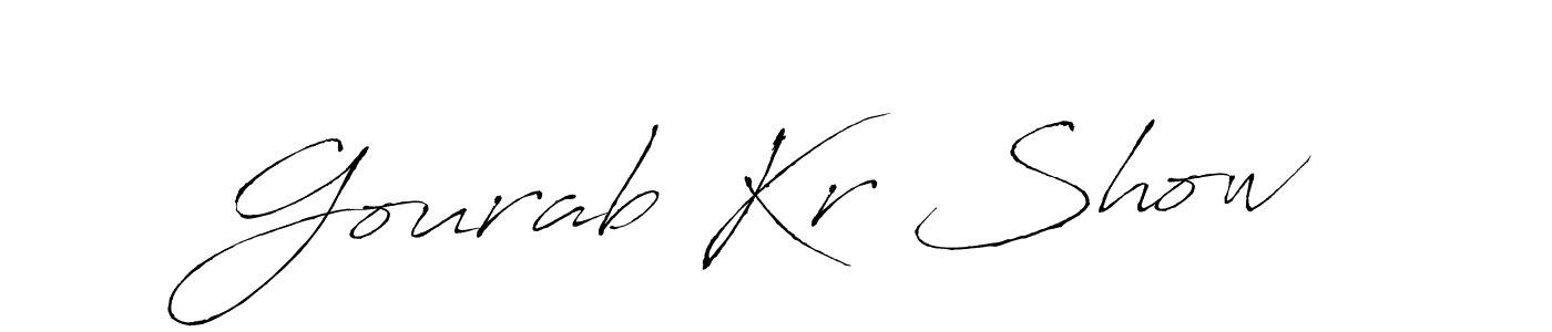 Antro_Vectra is a professional signature style that is perfect for those who want to add a touch of class to their signature. It is also a great choice for those who want to make their signature more unique. Get Gourab Kr Show name to fancy signature for free. Gourab Kr Show signature style 6 images and pictures png