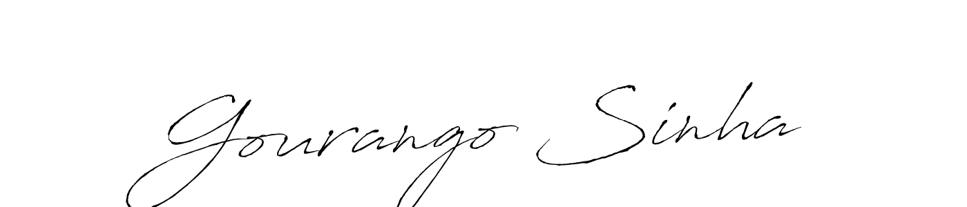 The best way (Antro_Vectra) to make a short signature is to pick only two or three words in your name. The name Gourango Sinha include a total of six letters. For converting this name. Gourango Sinha signature style 6 images and pictures png