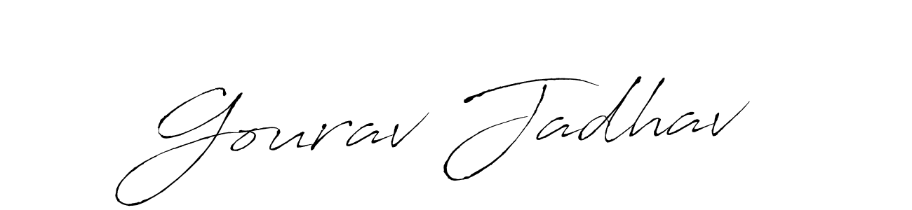 Gourav Jadhav stylish signature style. Best Handwritten Sign (Antro_Vectra) for my name. Handwritten Signature Collection Ideas for my name Gourav Jadhav. Gourav Jadhav signature style 6 images and pictures png