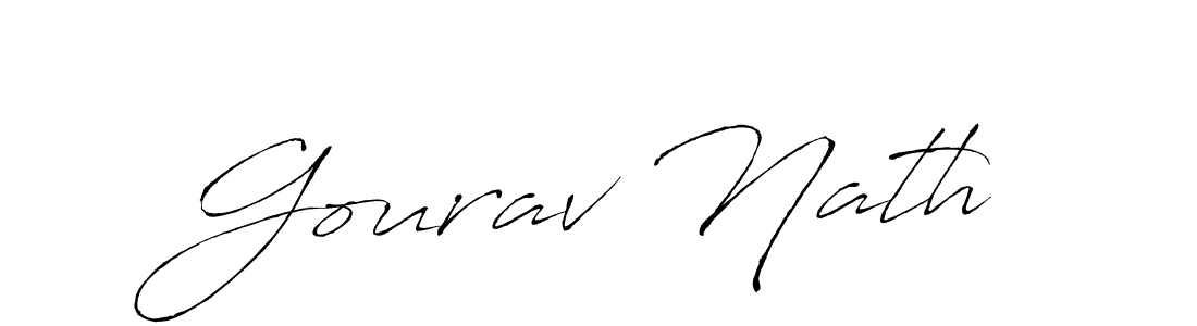 How to make Gourav Nath name signature. Use Antro_Vectra style for creating short signs online. This is the latest handwritten sign. Gourav Nath signature style 6 images and pictures png