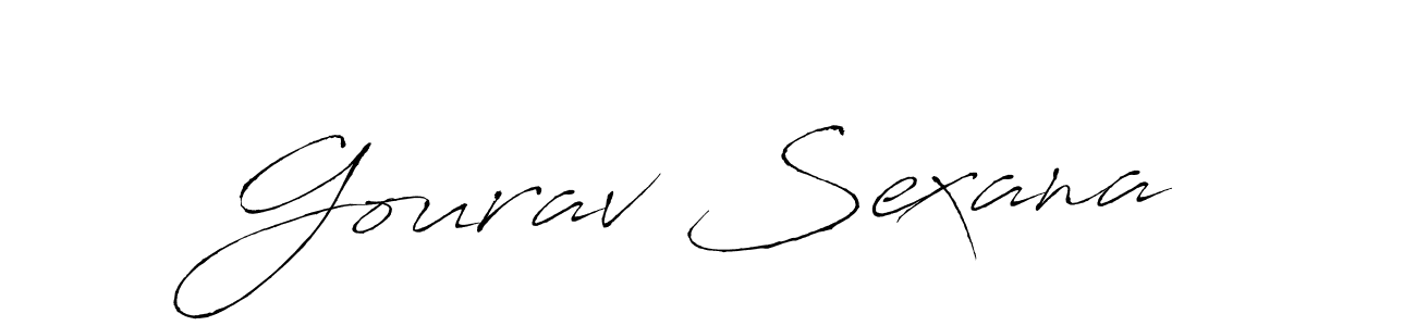 How to make Gourav Sexana name signature. Use Antro_Vectra style for creating short signs online. This is the latest handwritten sign. Gourav Sexana signature style 6 images and pictures png