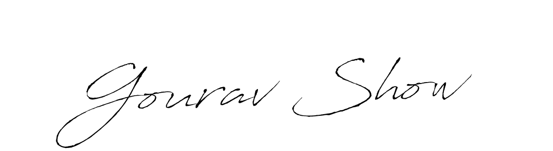 Gourav Show stylish signature style. Best Handwritten Sign (Antro_Vectra) for my name. Handwritten Signature Collection Ideas for my name Gourav Show. Gourav Show signature style 6 images and pictures png