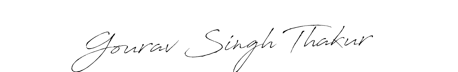How to make Gourav Singh Thakur name signature. Use Antro_Vectra style for creating short signs online. This is the latest handwritten sign. Gourav Singh Thakur signature style 6 images and pictures png