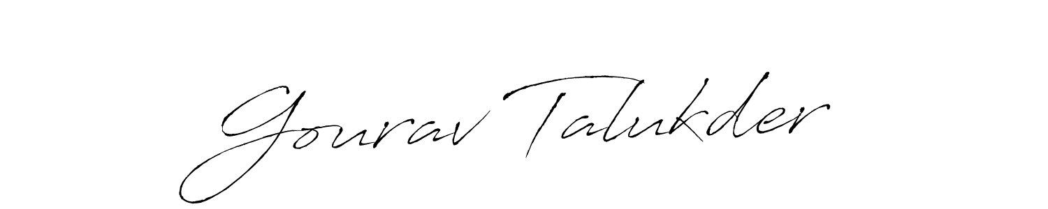Make a beautiful signature design for name Gourav Talukder. With this signature (Antro_Vectra) style, you can create a handwritten signature for free. Gourav Talukder signature style 6 images and pictures png