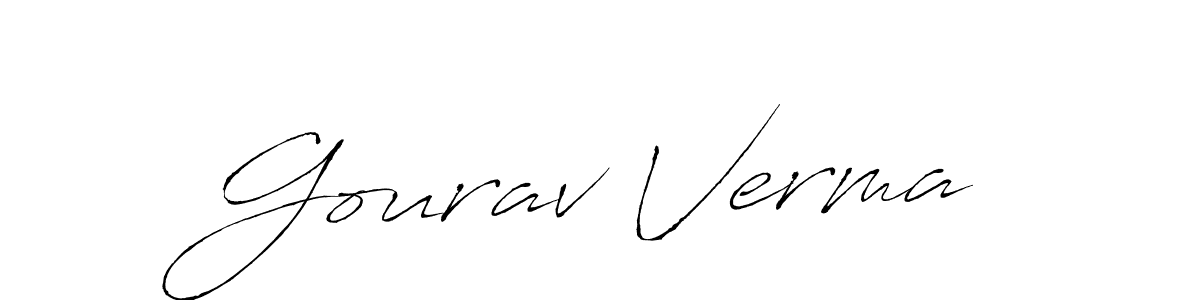 Create a beautiful signature design for name Gourav Verma. With this signature (Antro_Vectra) fonts, you can make a handwritten signature for free. Gourav Verma signature style 6 images and pictures png