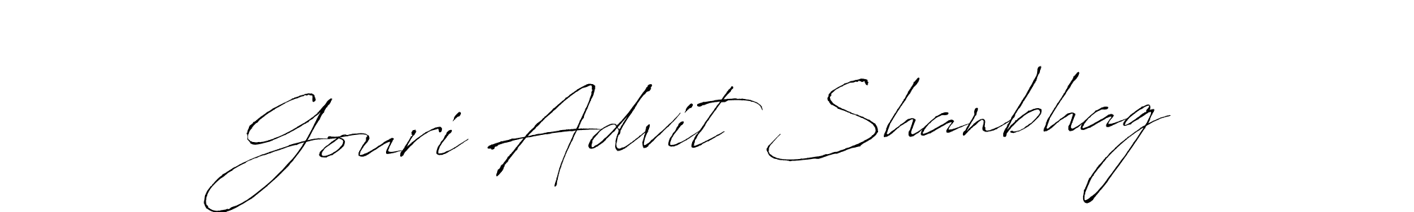 Design your own signature with our free online signature maker. With this signature software, you can create a handwritten (Antro_Vectra) signature for name Gouri Advit Shanbhag. Gouri Advit Shanbhag signature style 6 images and pictures png