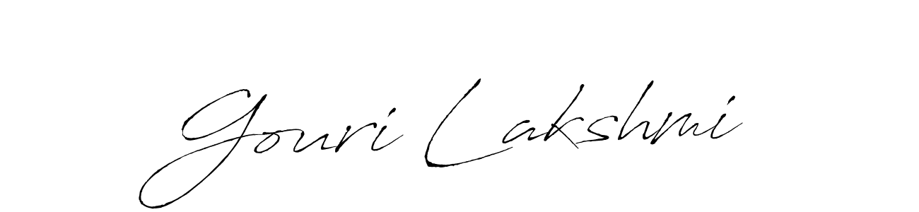 Make a beautiful signature design for name Gouri Lakshmi. With this signature (Antro_Vectra) style, you can create a handwritten signature for free. Gouri Lakshmi signature style 6 images and pictures png