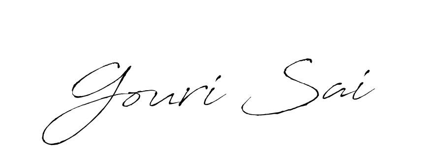 The best way (Antro_Vectra) to make a short signature is to pick only two or three words in your name. The name Gouri Sai include a total of six letters. For converting this name. Gouri Sai signature style 6 images and pictures png