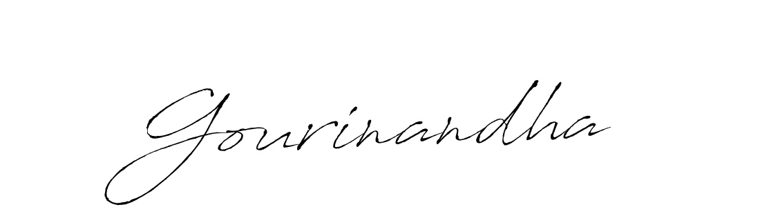 Make a beautiful signature design for name Gourinandha. With this signature (Antro_Vectra) style, you can create a handwritten signature for free. Gourinandha signature style 6 images and pictures png