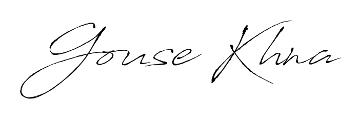 Get an exclusive digital autograph for Gouse Khna. The Antro_Vectra typeface captures the charm of real penmanship on paper. Gouse Khna signature style 6 images and pictures png