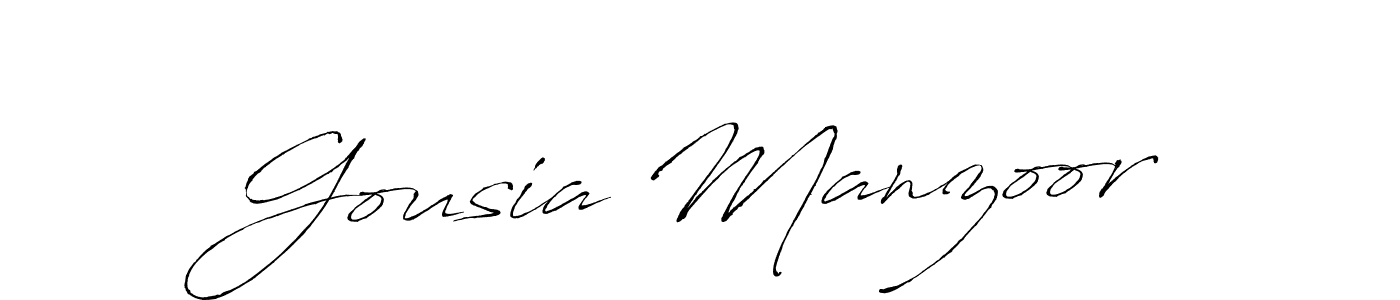Create a beautiful signature design for name Gousia Manzoor. With this signature (Antro_Vectra) fonts, you can make a handwritten signature for free. Gousia Manzoor signature style 6 images and pictures png