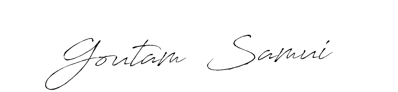 Antro_Vectra is a professional signature style that is perfect for those who want to add a touch of class to their signature. It is also a great choice for those who want to make their signature more unique. Get Goutam  Samui name to fancy signature for free. Goutam  Samui signature style 6 images and pictures png