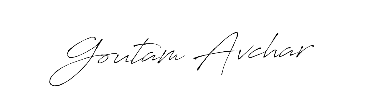 if you are searching for the best signature style for your name Goutam Avchar. so please give up your signature search. here we have designed multiple signature styles  using Antro_Vectra. Goutam Avchar signature style 6 images and pictures png