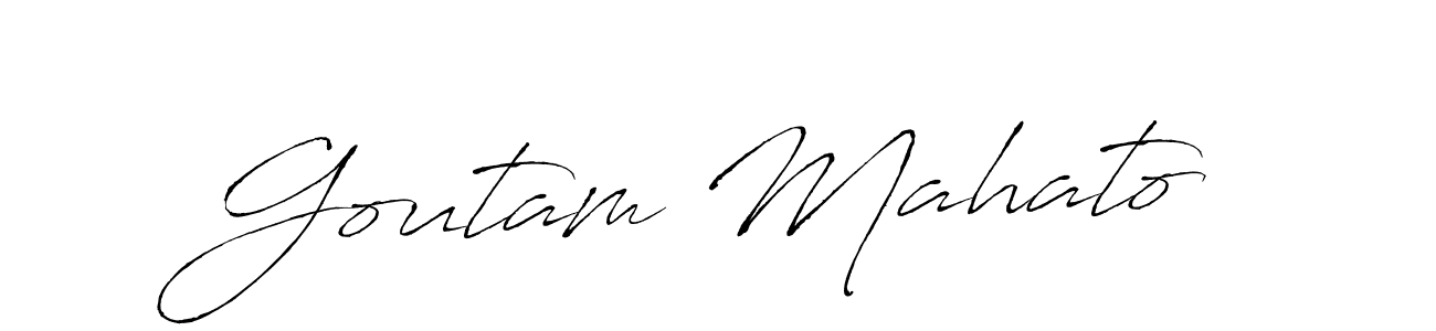 How to make Goutam Mahato name signature. Use Antro_Vectra style for creating short signs online. This is the latest handwritten sign. Goutam Mahato signature style 6 images and pictures png