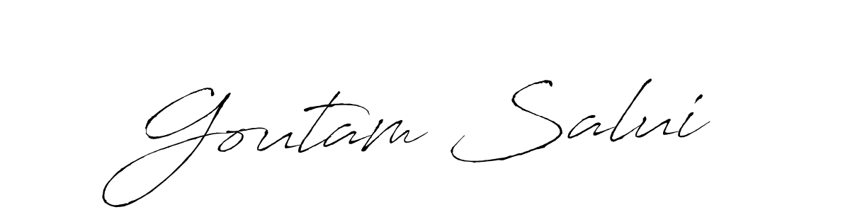 if you are searching for the best signature style for your name Goutam Salui. so please give up your signature search. here we have designed multiple signature styles  using Antro_Vectra. Goutam Salui signature style 6 images and pictures png