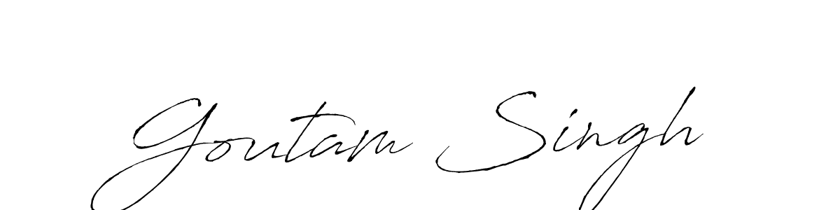 How to make Goutam Singh name signature. Use Antro_Vectra style for creating short signs online. This is the latest handwritten sign. Goutam Singh signature style 6 images and pictures png