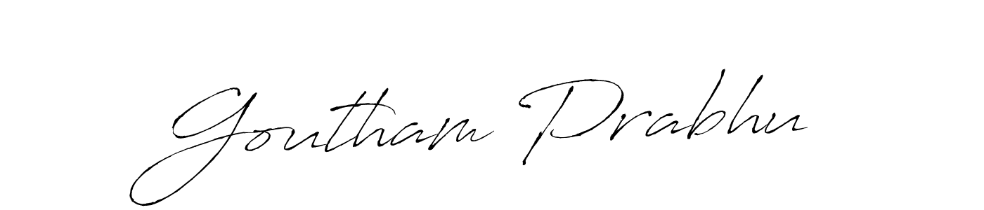 Also we have Goutham Prabhu name is the best signature style. Create professional handwritten signature collection using Antro_Vectra autograph style. Goutham Prabhu signature style 6 images and pictures png