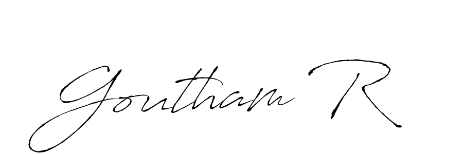 You can use this online signature creator to create a handwritten signature for the name Goutham R. This is the best online autograph maker. Goutham R signature style 6 images and pictures png