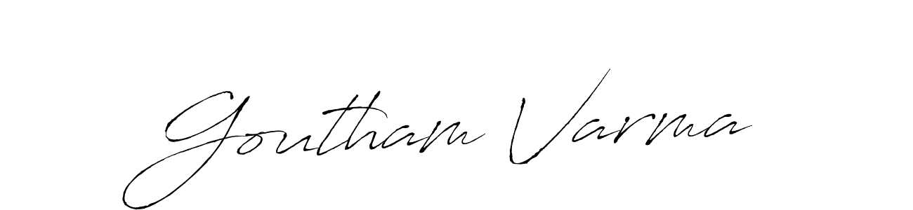 Design your own signature with our free online signature maker. With this signature software, you can create a handwritten (Antro_Vectra) signature for name Goutham Varma. Goutham Varma signature style 6 images and pictures png