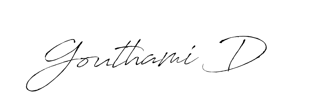 It looks lik you need a new signature style for name Gouthami D. Design unique handwritten (Antro_Vectra) signature with our free signature maker in just a few clicks. Gouthami D signature style 6 images and pictures png