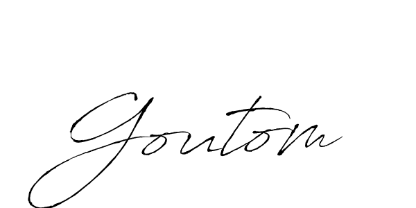 Make a beautiful signature design for name Goutom. With this signature (Antro_Vectra) style, you can create a handwritten signature for free. Goutom signature style 6 images and pictures png