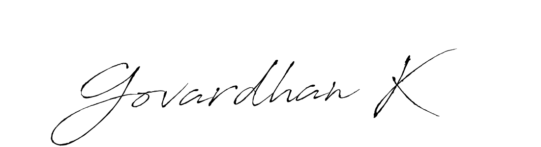 Govardhan K stylish signature style. Best Handwritten Sign (Antro_Vectra) for my name. Handwritten Signature Collection Ideas for my name Govardhan K. Govardhan K signature style 6 images and pictures png