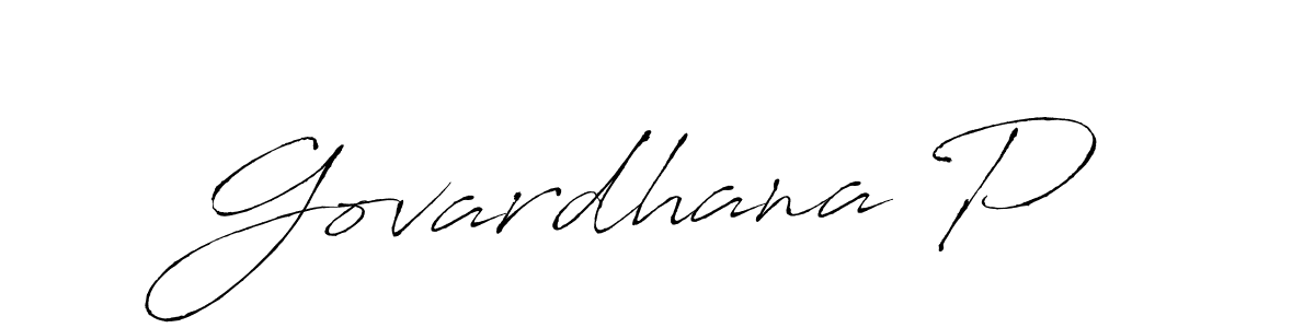 Design your own signature with our free online signature maker. With this signature software, you can create a handwritten (Antro_Vectra) signature for name Govardhana P. Govardhana P signature style 6 images and pictures png