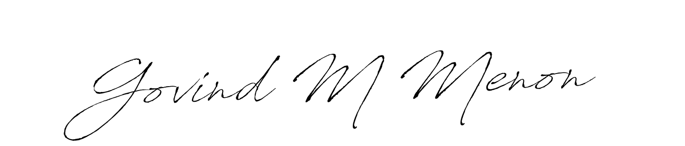 Design your own signature with our free online signature maker. With this signature software, you can create a handwritten (Antro_Vectra) signature for name Govind M Menon. Govind M Menon signature style 6 images and pictures png