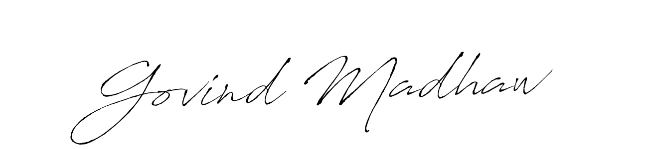 How to make Govind Madhaw name signature. Use Antro_Vectra style for creating short signs online. This is the latest handwritten sign. Govind Madhaw signature style 6 images and pictures png