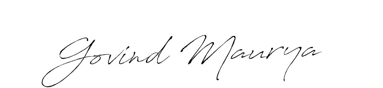 How to make Govind Maurya name signature. Use Antro_Vectra style for creating short signs online. This is the latest handwritten sign. Govind Maurya signature style 6 images and pictures png