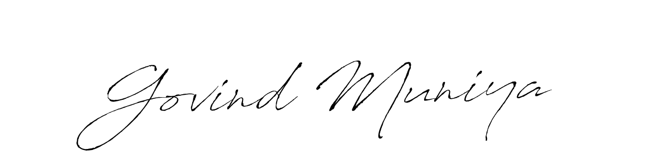 Govind Muniya stylish signature style. Best Handwritten Sign (Antro_Vectra) for my name. Handwritten Signature Collection Ideas for my name Govind Muniya. Govind Muniya signature style 6 images and pictures png