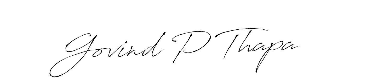 The best way (Antro_Vectra) to make a short signature is to pick only two or three words in your name. The name Govind P Thapa include a total of six letters. For converting this name. Govind P Thapa signature style 6 images and pictures png