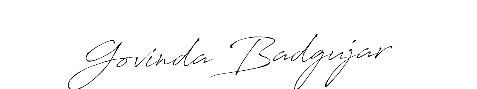 Design your own signature with our free online signature maker. With this signature software, you can create a handwritten (Antro_Vectra) signature for name Govinda Badgujar. Govinda Badgujar signature style 6 images and pictures png