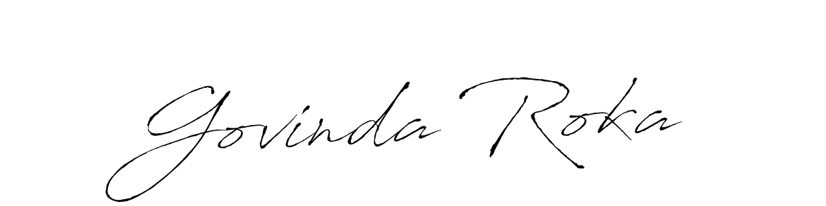 Govinda Roka stylish signature style. Best Handwritten Sign (Antro_Vectra) for my name. Handwritten Signature Collection Ideas for my name Govinda Roka. Govinda Roka signature style 6 images and pictures png